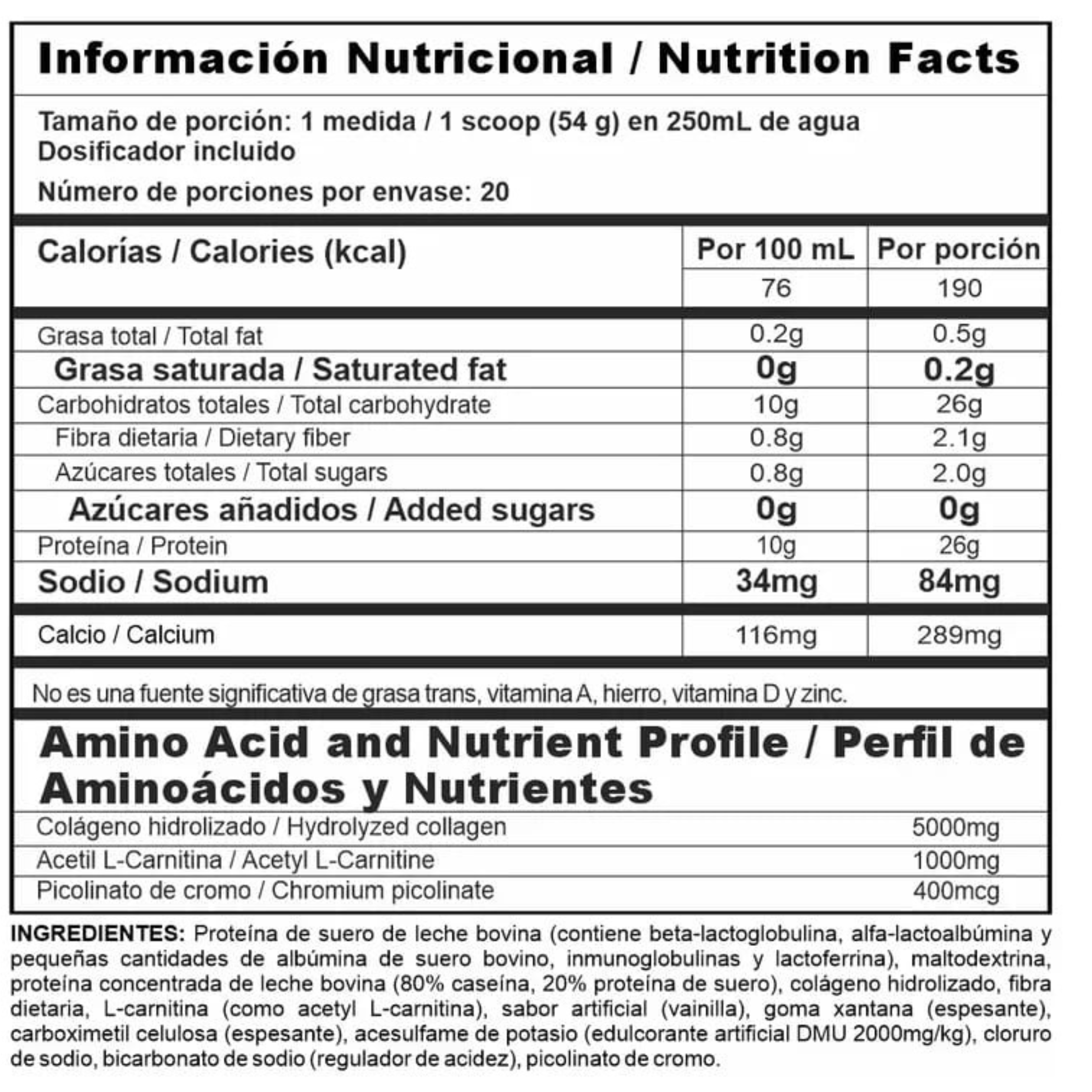 BIPRO LITE 2.4LB PROTEINA + L - CARNITINA + COLAGENO HIDROLIZADO