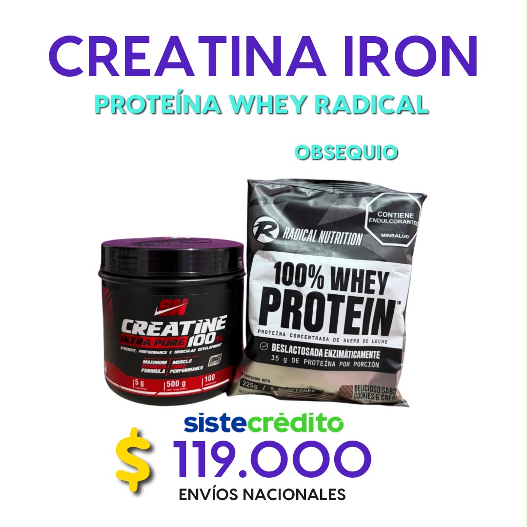 PROMO CREATINA IRON 100SER + PROTEINA RADICAL