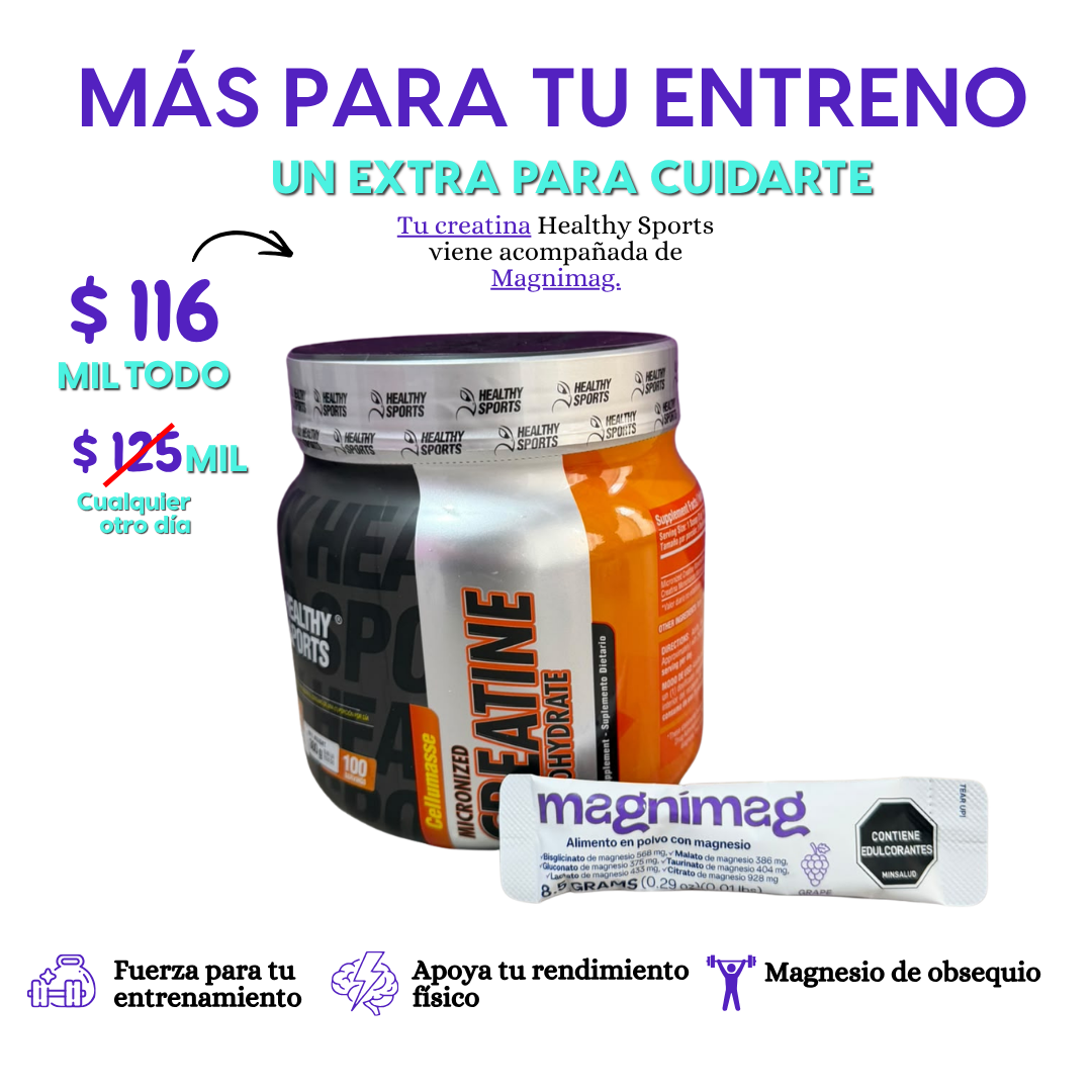 Creatina Healthy Sports + Magnimag de Regalo